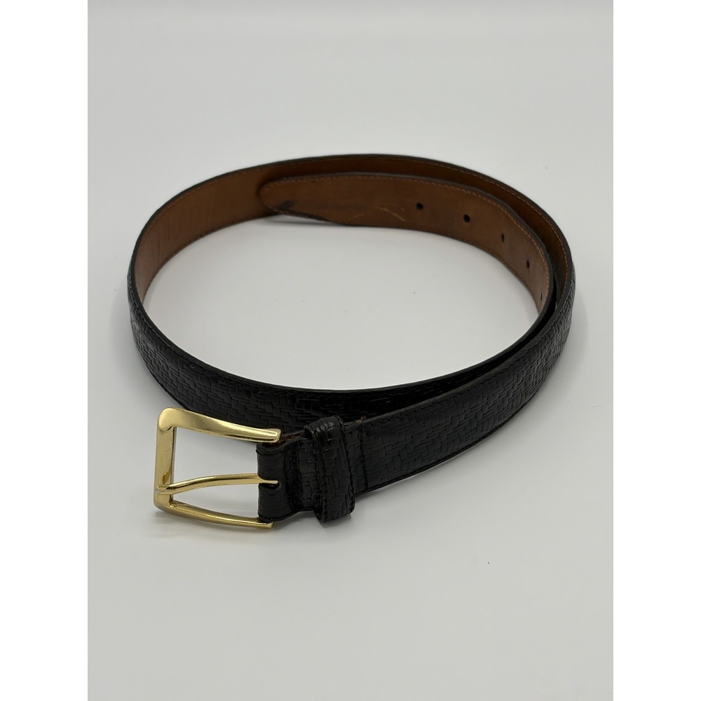 canterbury aniline leather belt black Size 32 Vintage Mens